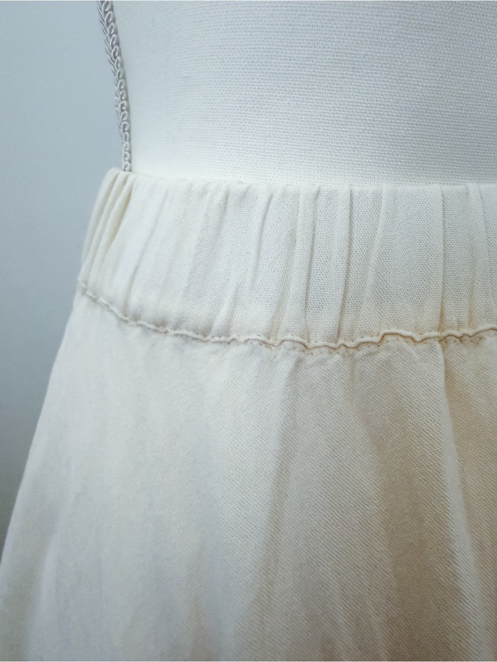 By Together Cream Midi Skirt | Flowy Pockets Elastic Waist Boho Cottagecore - Picture 4 of 8